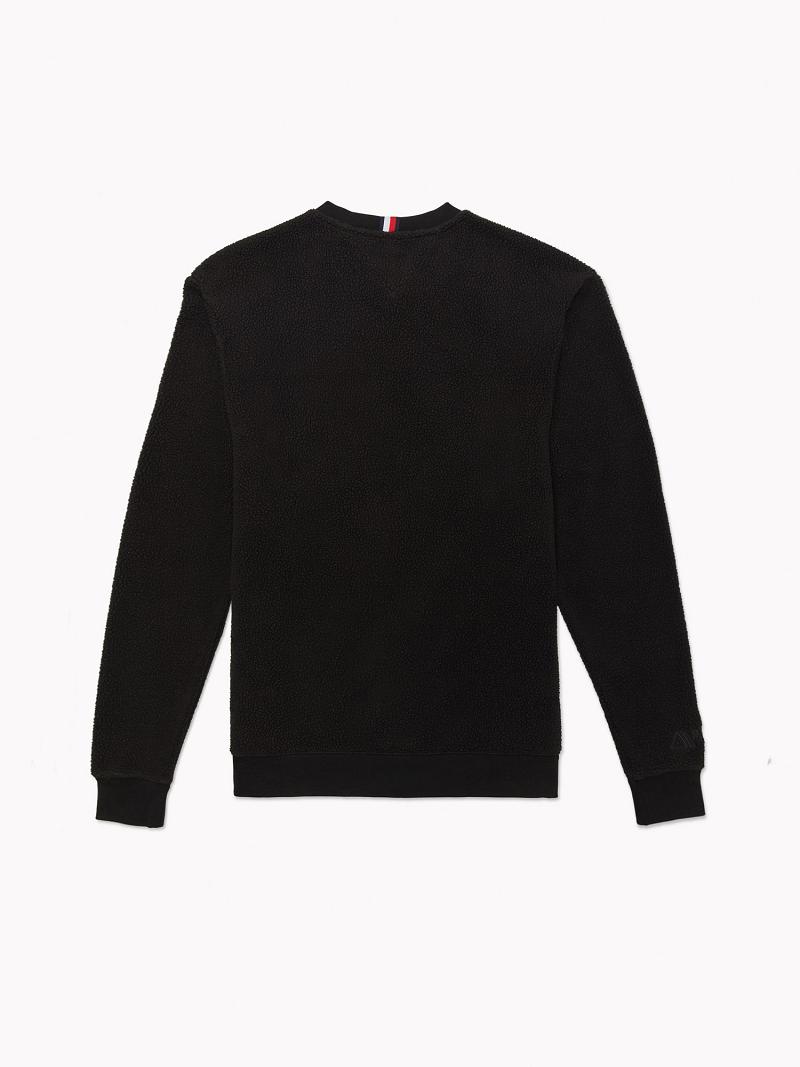 Férfi Tommy Hilfiger Recycled teddy crewneck Pulóverek Fekete | HU 917YXF